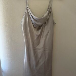 Bebe Satin Silver Dress